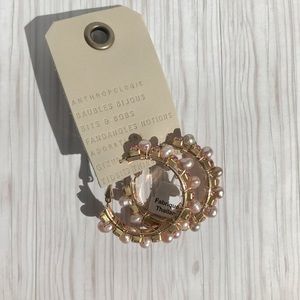 Anthropologie Margot Embellished Hoop Earrings